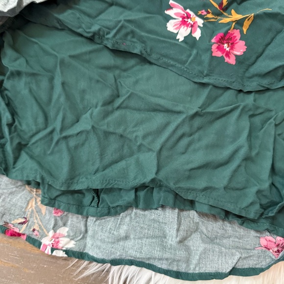 ABERCROMBIE & FITCH Green Floral Print Faux Wrap Dress - Picture 6 of 6